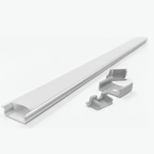 Perfil X 1mt Aluminio Para Tira Led Con Difusor Opal transparente